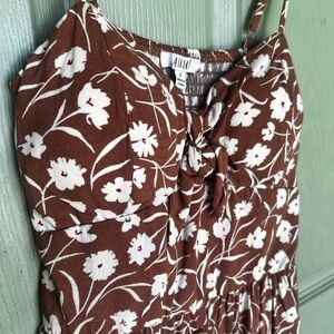 AUW Tan Cream Spaghetti Strap Sundress